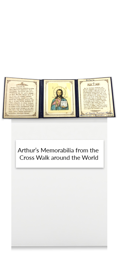 Arthur’s Memorabilia from the Cross Walk around the World